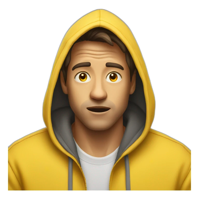 guy in a yellow hoodie is shocked sticker