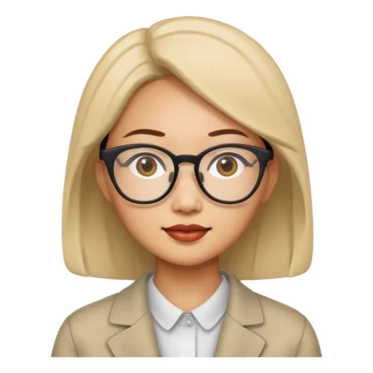 asian woman with glasses sticker