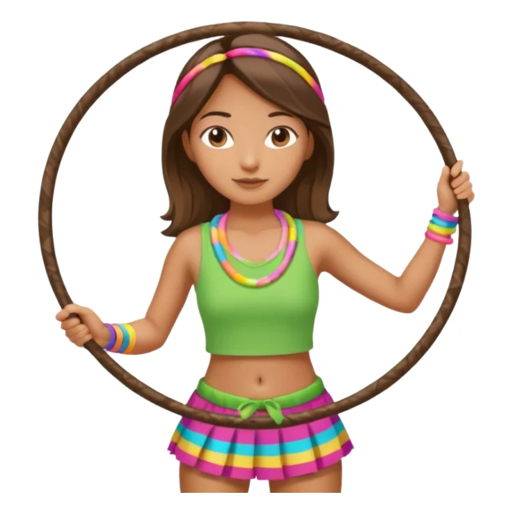 hula hoop at girl one arm sticker