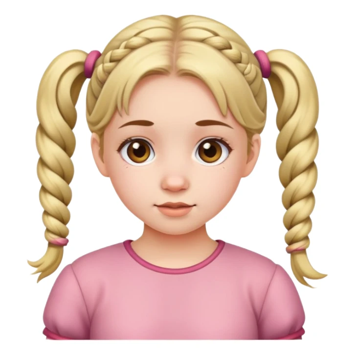 cute young girl with pigtails sticker