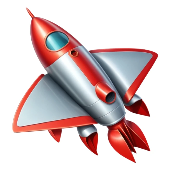 1950s retro rocket ship with fins sticker