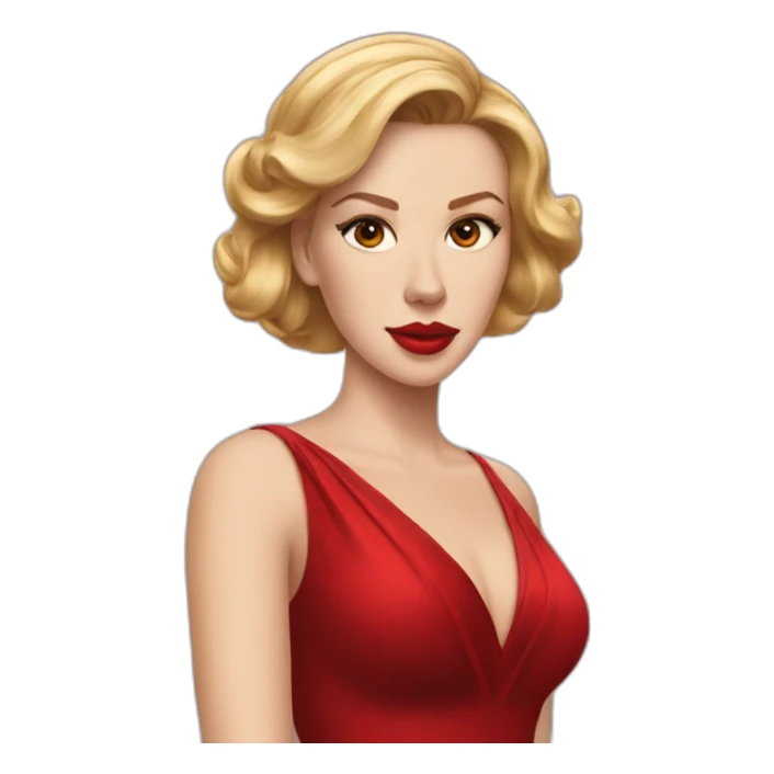 Scarlett johansson in red gala dress sticker
