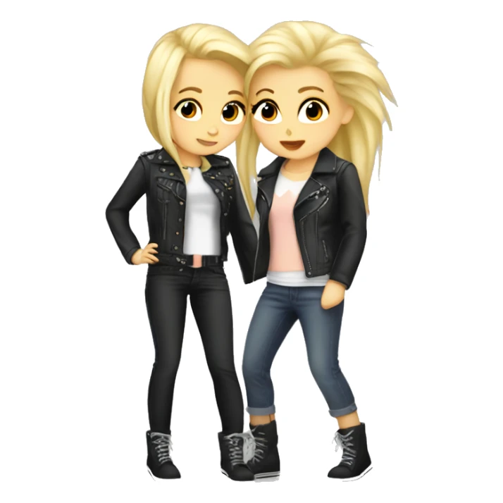 Two lesbian kissing punks rock blond girls techno  sticker