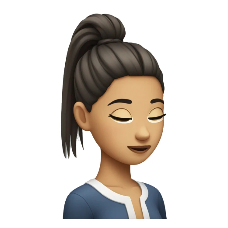 A girl with closed eyes and a high ponytail  sticker
