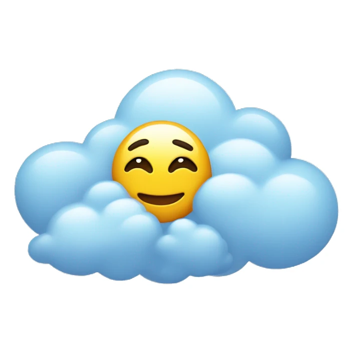 emoji face with eyes in love and clouds around it sticker