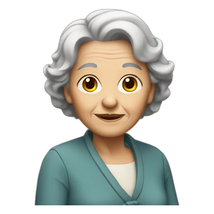 old woman with medium brown hair sticker