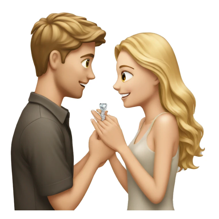 white boy proposing with engagement ring to white girl  sticker