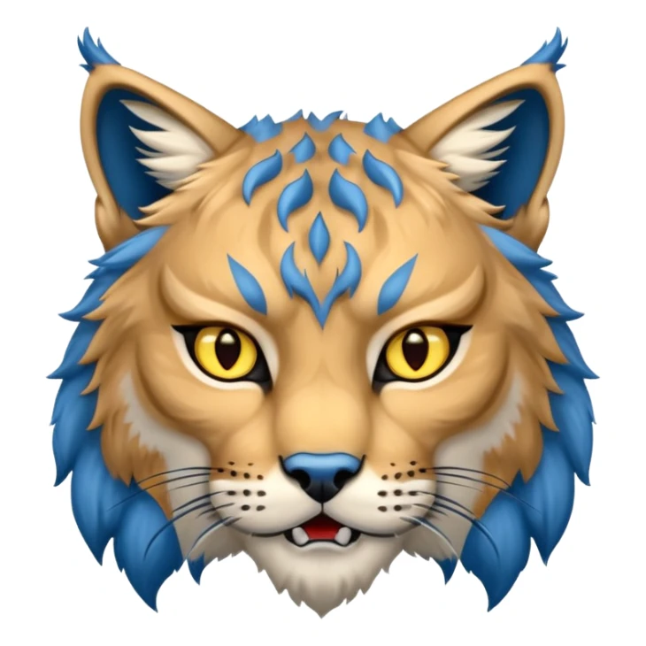 Tête de lynx : très féroce et bleu  sticker