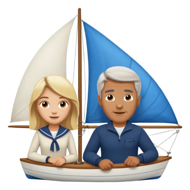 older brown haired guy blonde girl sailing sticker