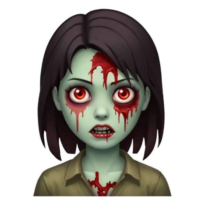 girl zombie with dark hair sticker