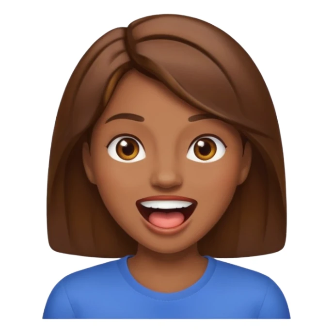 Woman brown hair with mouth open sticker