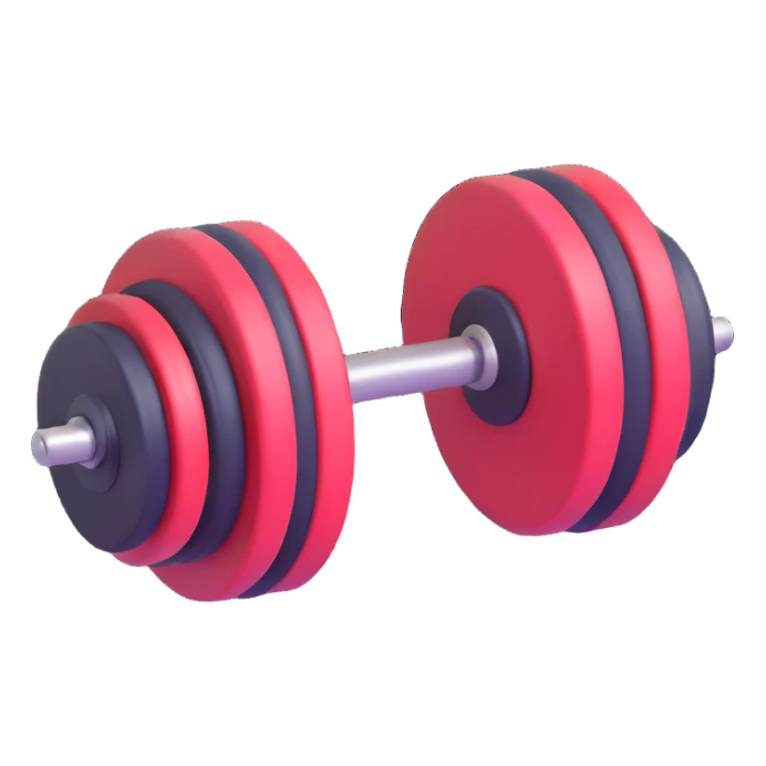 Dumbbell gym weight floating in the air, bright colors sticker