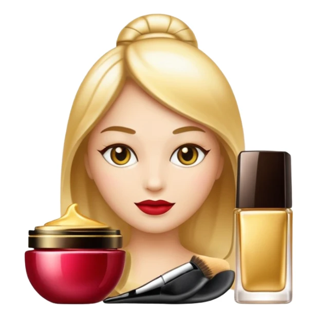 emoji of luxury brand labeled beauty products sticker