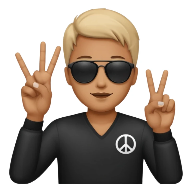 the sun glasses emoji holding up a peace sign sticker