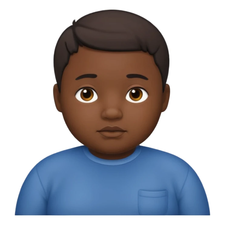 Black boy with a bit of hair and chubby sticker