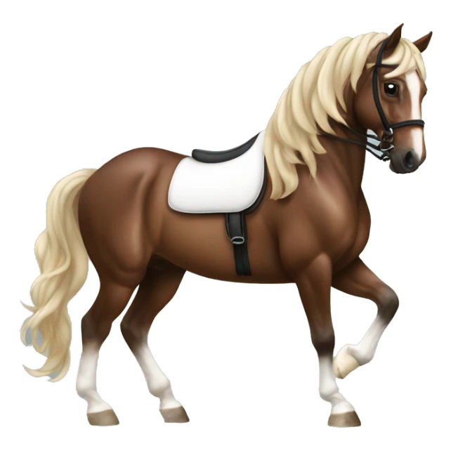 Dressage horse with plaited mane sticker