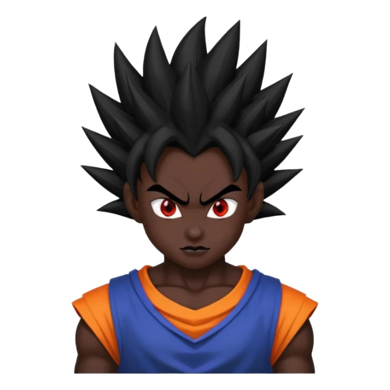 Dark Saiyan with black skin and red eyes sticker