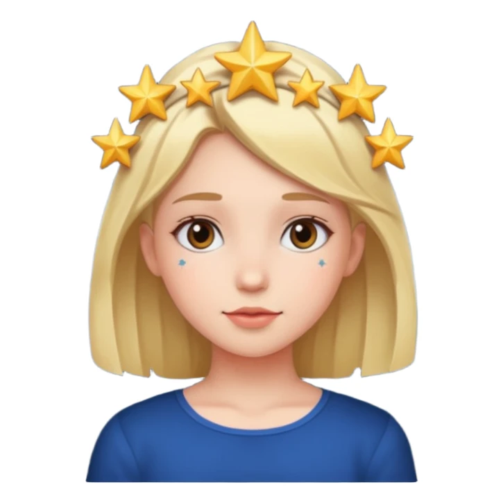The girl with the stars around her head sticker