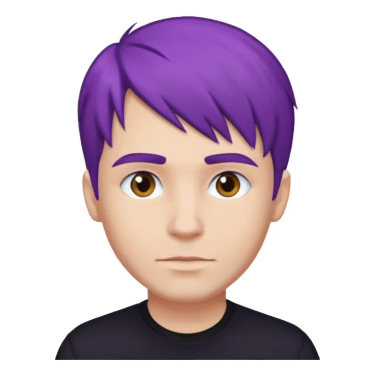 man with purple hair and black shirt sticker