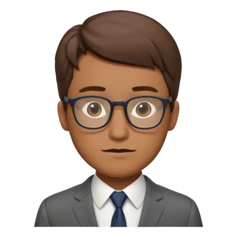 man with short brown hair, friendly face, wearing a suit, rectangle glasses, nerdy look, inspired by Hank Brennan sticker