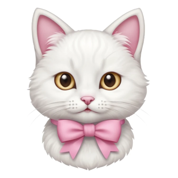 gatita tierna blanca con un monito rosita en una oreja sticker