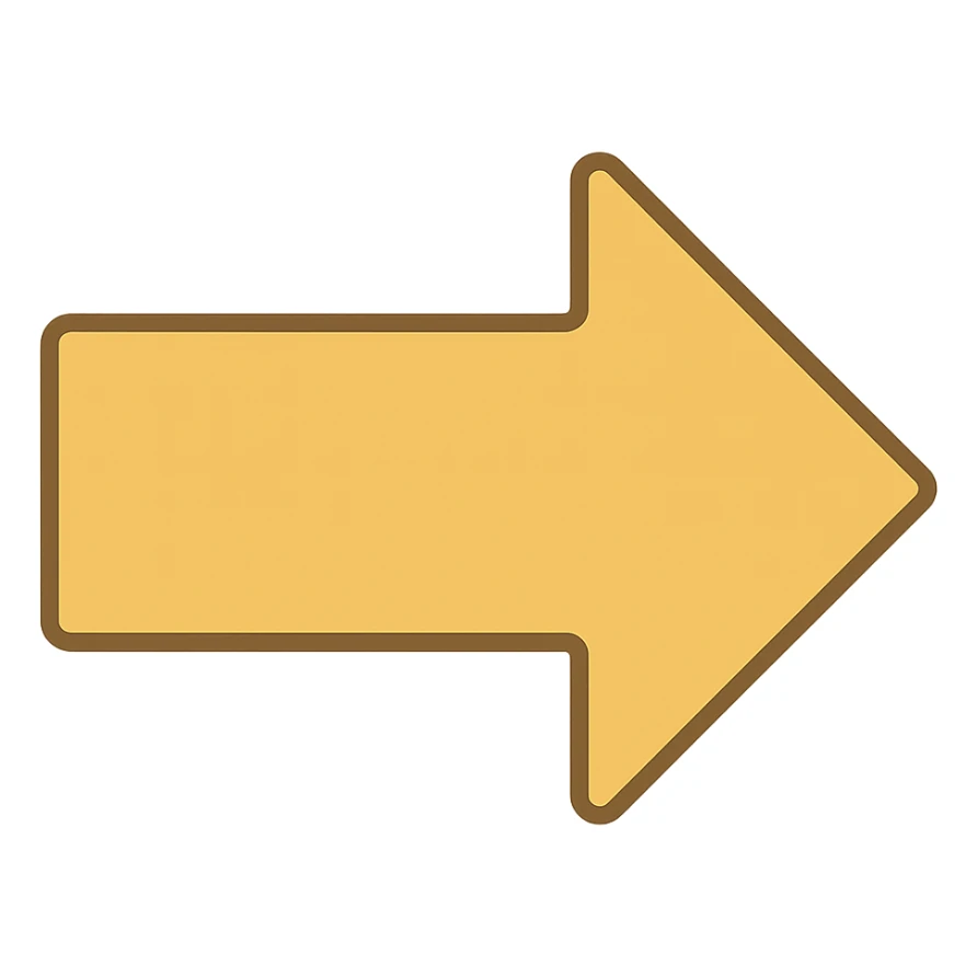 Make the arrow a shiny gold tone with no background in a flat pink gray illustration style. sticker