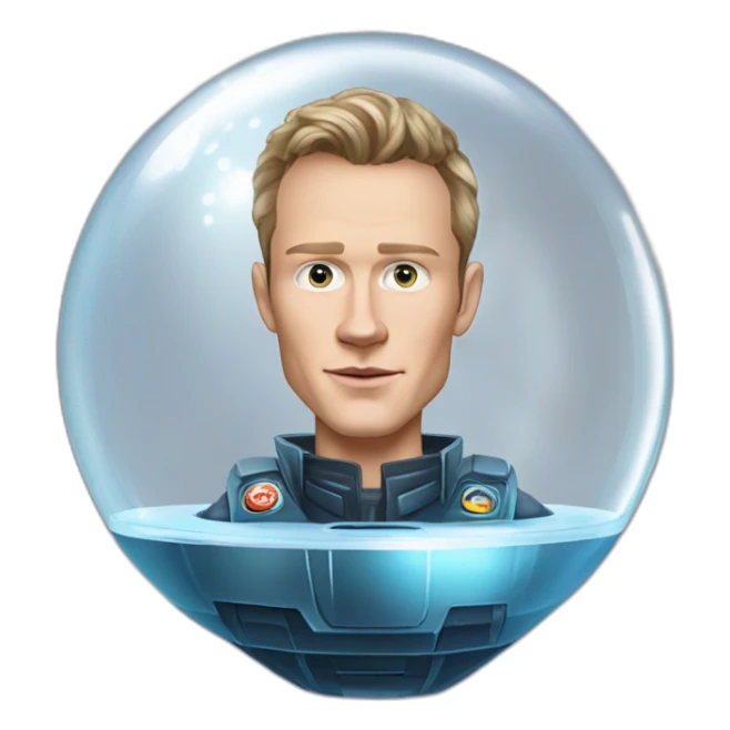 Fancy disco futuristic Jonathan Toews in spaceship bubble sticker