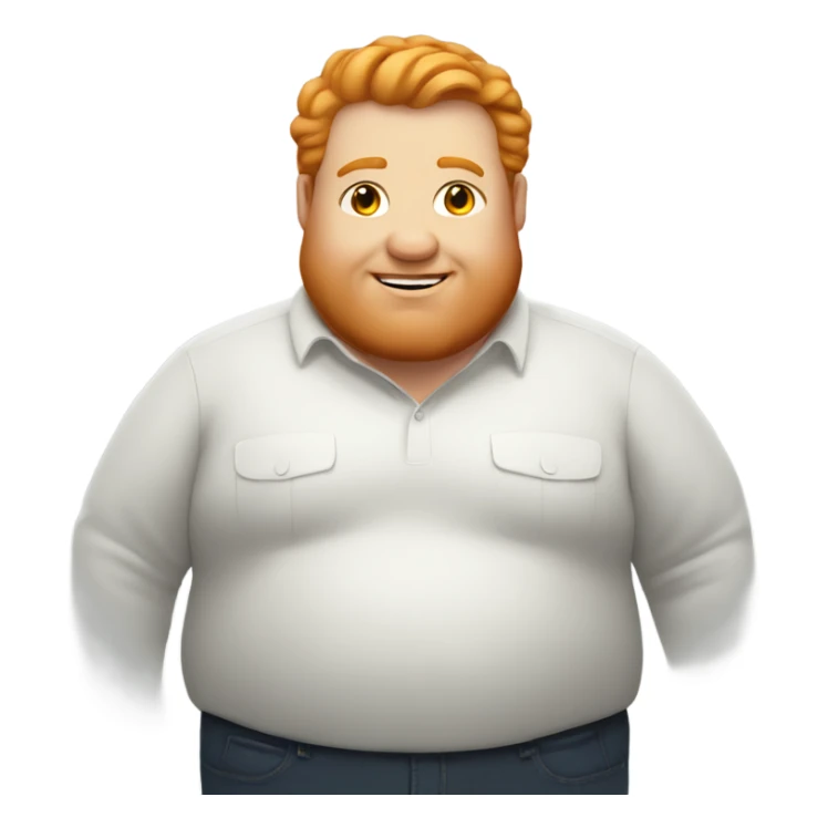 fat white guy with ginger hair sticker