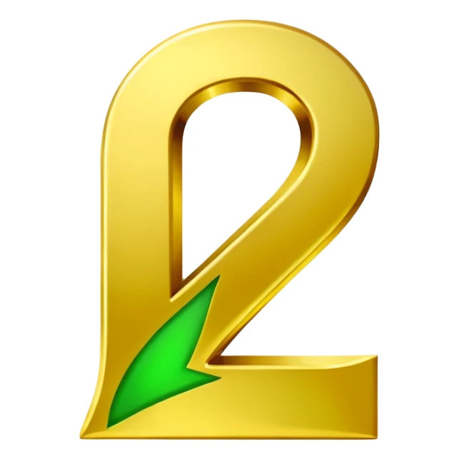 number seven  in golden and green shadows sticker