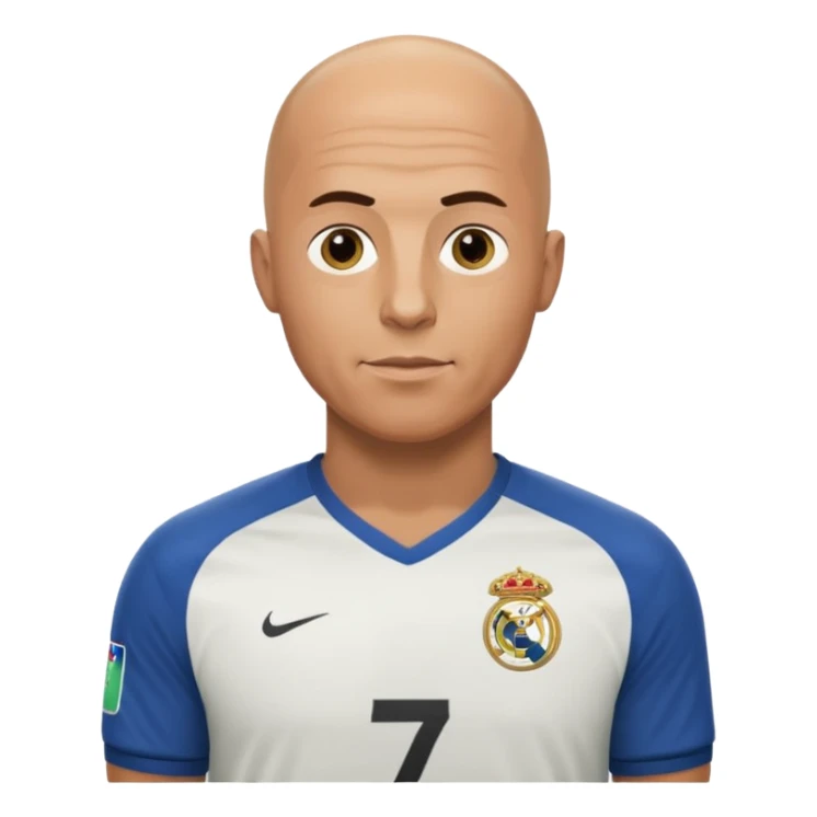 bald man wearing ronaldo football jersey sticker