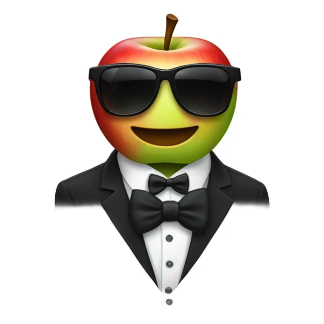 Apple wearing a tuxedo and sunglasses  sticker