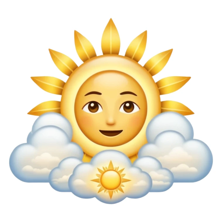 "Create a warm emoji representing morning spiritual awakening. Golden sunrise rays, soft light beams, peaceful clouds, or spiritual symbols like crosses, crescents, or light. No human figures - focus on light, warmth, and divine energy." sticker
