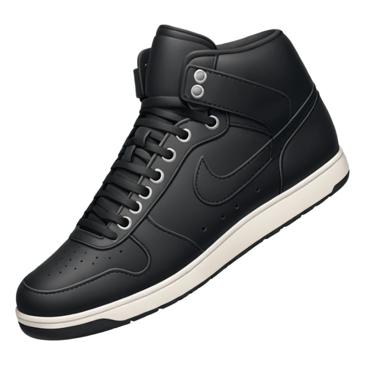 an ios genmoji for a black mid top sneakers sticker