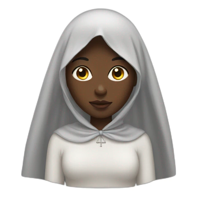 Black girl with Christian veil sticker