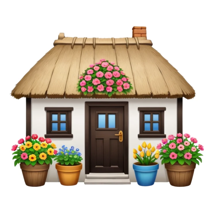 A Ukrainian peasant house with white walls sticker