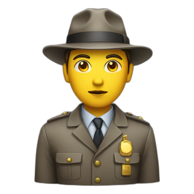 gender ambiguous detective with yellow skin sticker