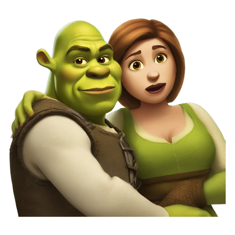 shrek and fiona doing a duck face sticker
