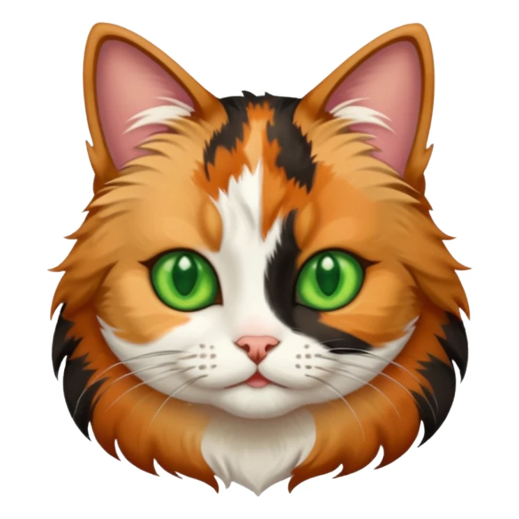 cat with white, brown, and black fur sticker