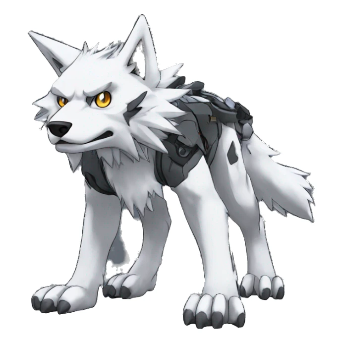  Cool Edgy Digimon-Fakemon-Wolf with edgy markings full body sticker