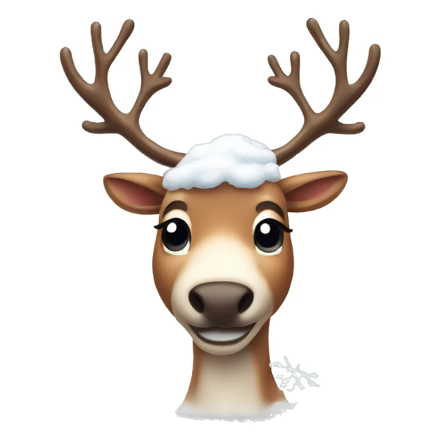 reindeer with snow on its head and super cute  sticker