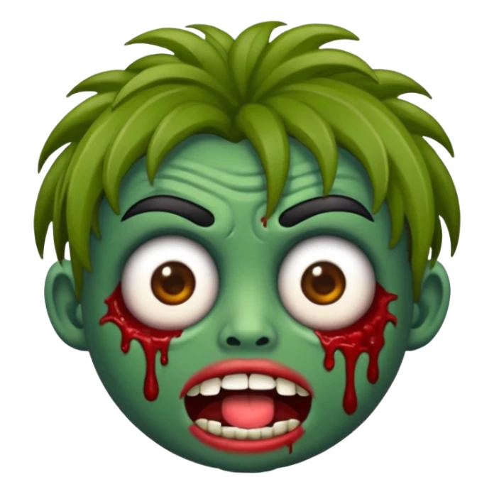emoji de zumbi, com cabelo cacheado sticker