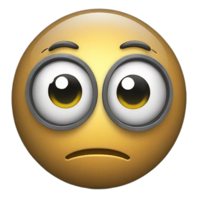 3d sphere with a cartoon piston texture with big beautiful eyes sticker