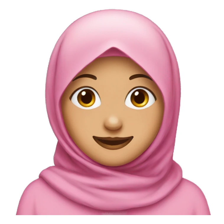 pink hijab girl happy face sticker