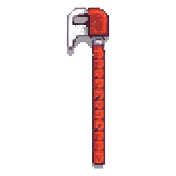 crowbar in Minecraft style, blocky, pixelated, red, alternate design 3 sticker