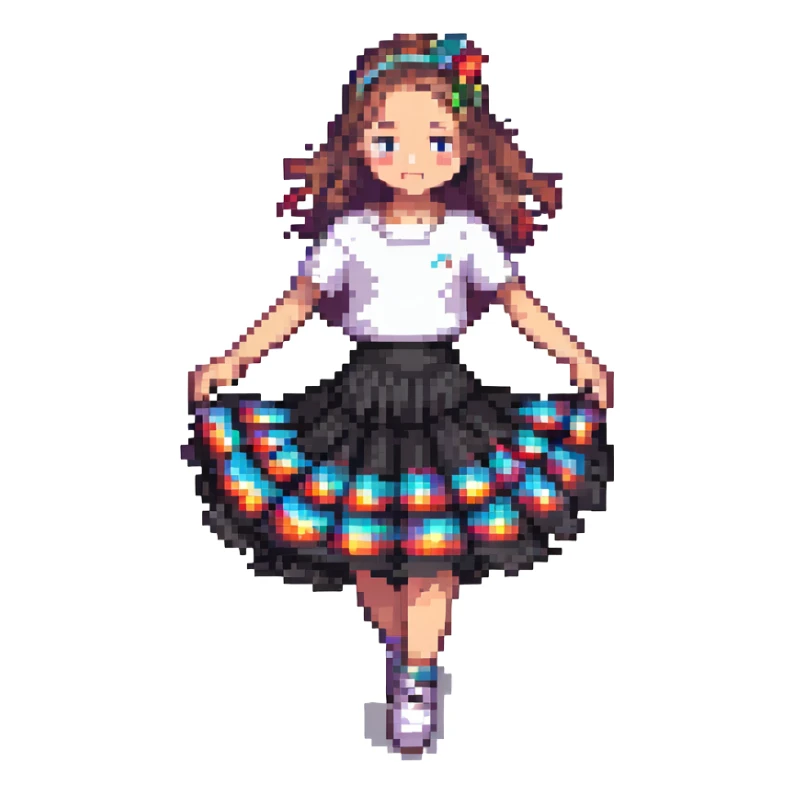 girl dancing in a skirt sticker