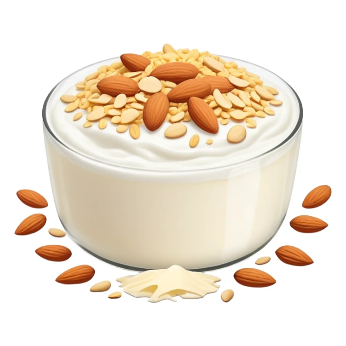 A glowing white bone surrounded by calcium-rich foods: shredded cheese, natural yogurt, sesame seeds and almonds sticker