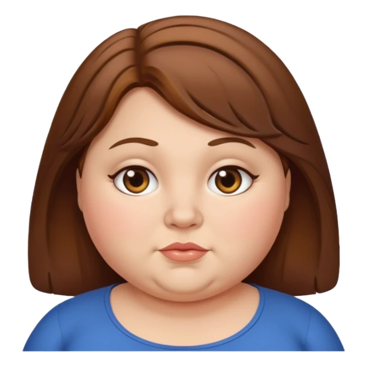 chubby lady with a brown hair sticker