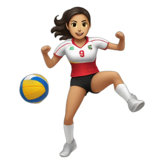 Passionate  Mexican girl volleyball player sticker