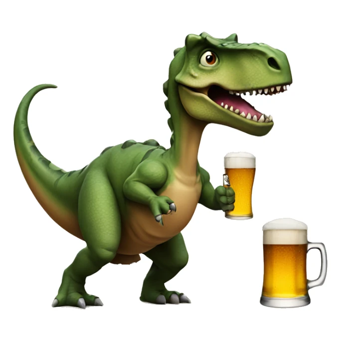 Dinosaur with beer and gun sticker