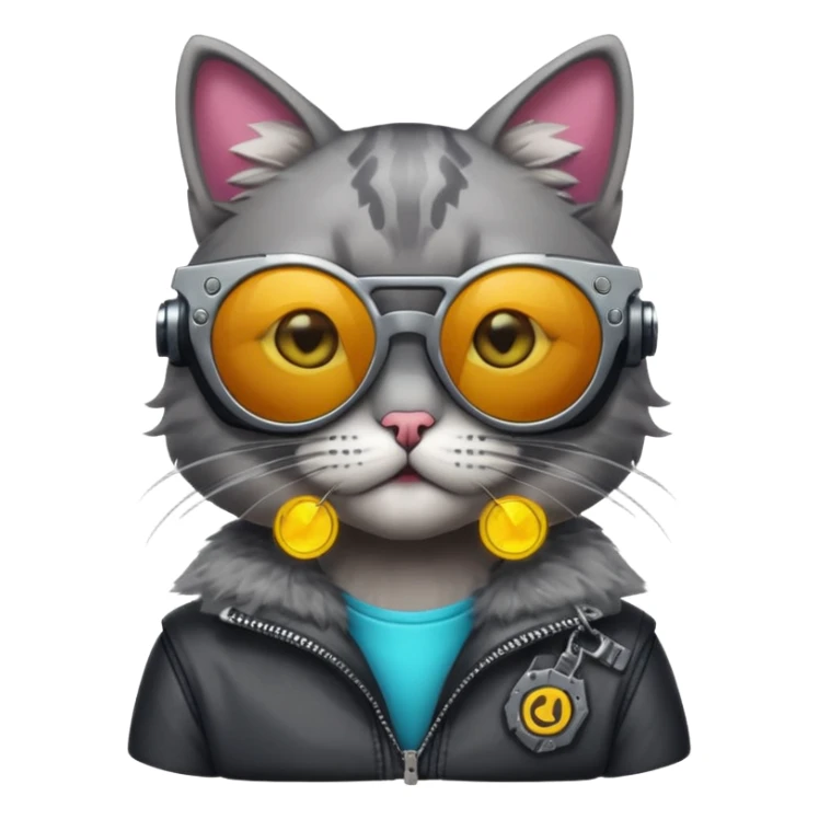 Cat wearing cyberpunk sunglasses sticker